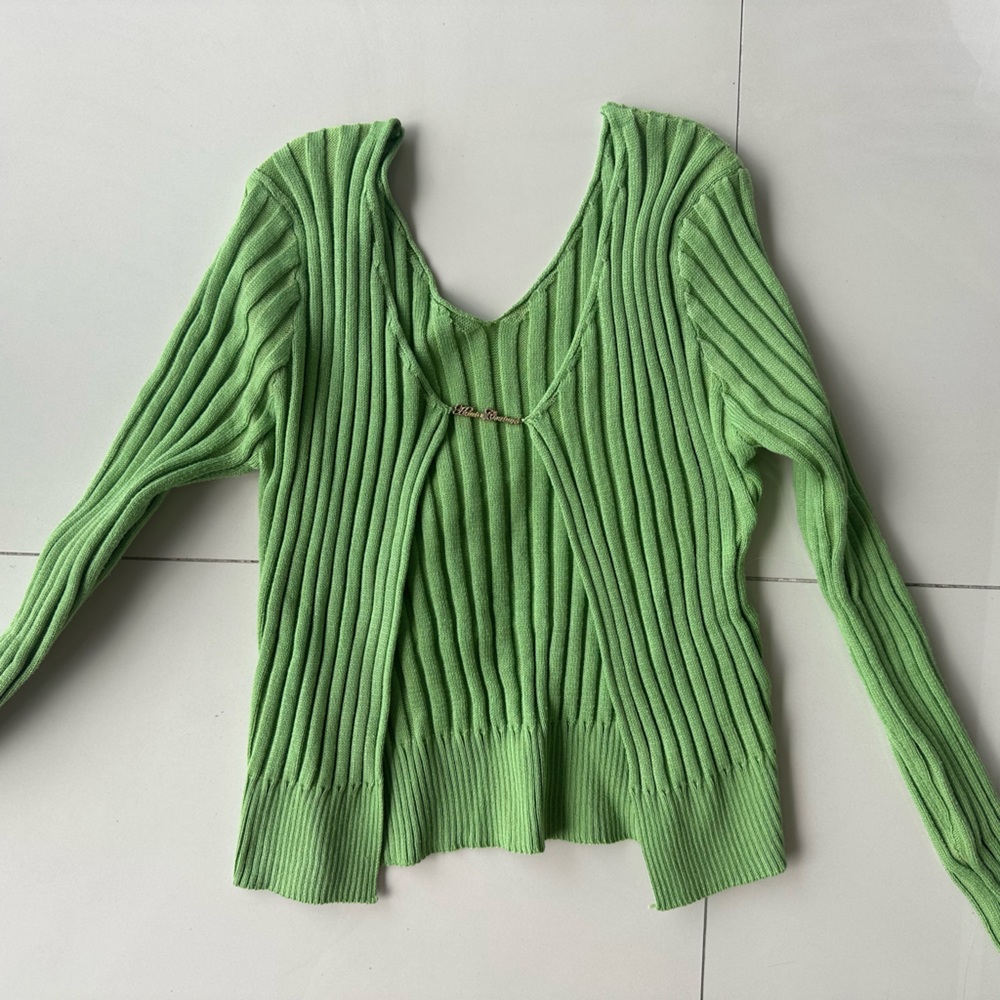 Jacquemus style open cropped cardigan